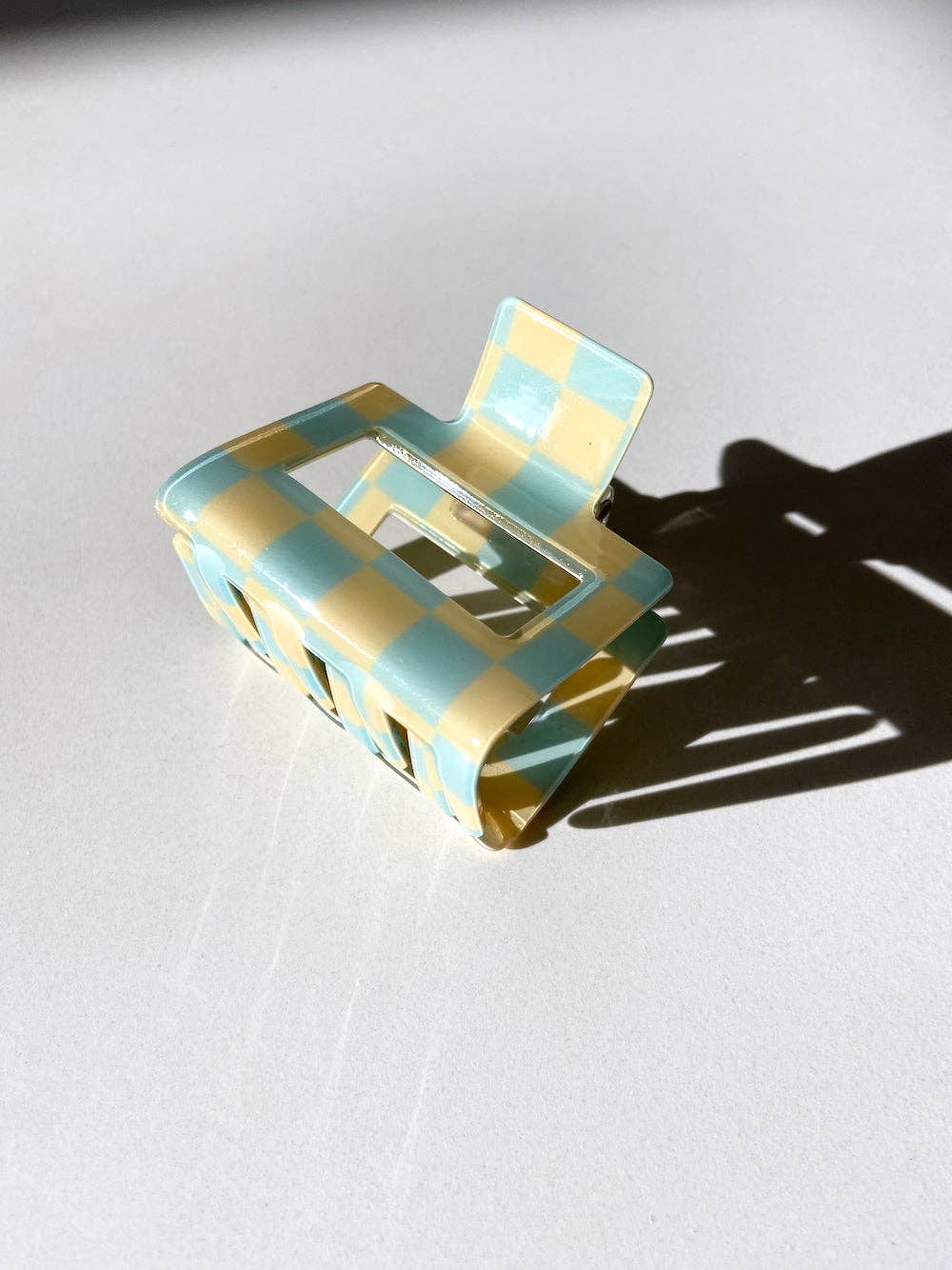 Checkered Chunky Claw Clip | Eco-Friendly: Orange