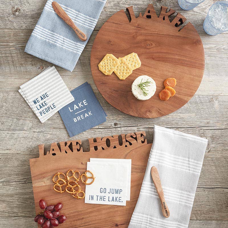 Face to Face Towel + Cheese Spreader Set - Blue