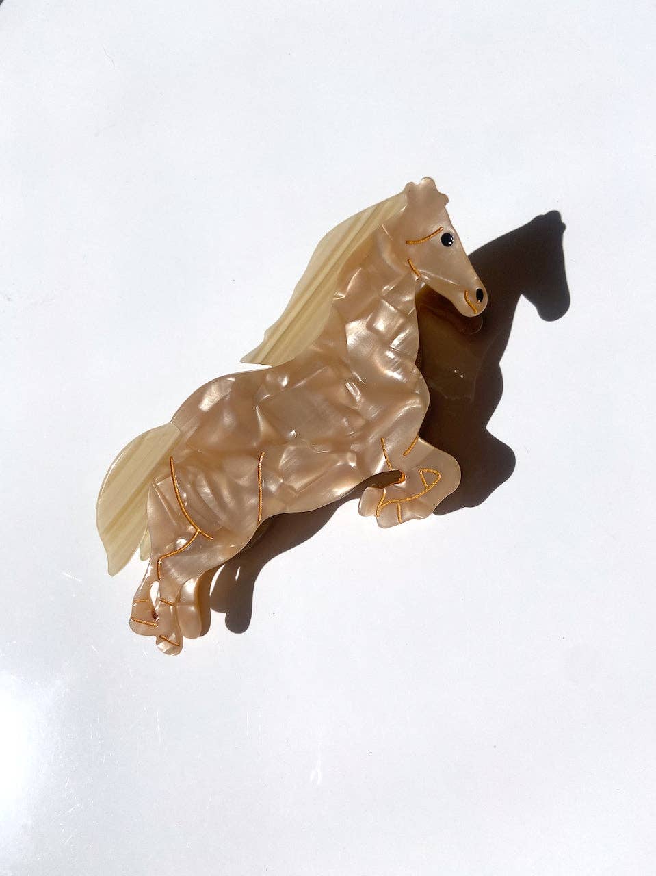 Hand-painted Horse Claw Hair Clip | Eco-Friendly: Beige
