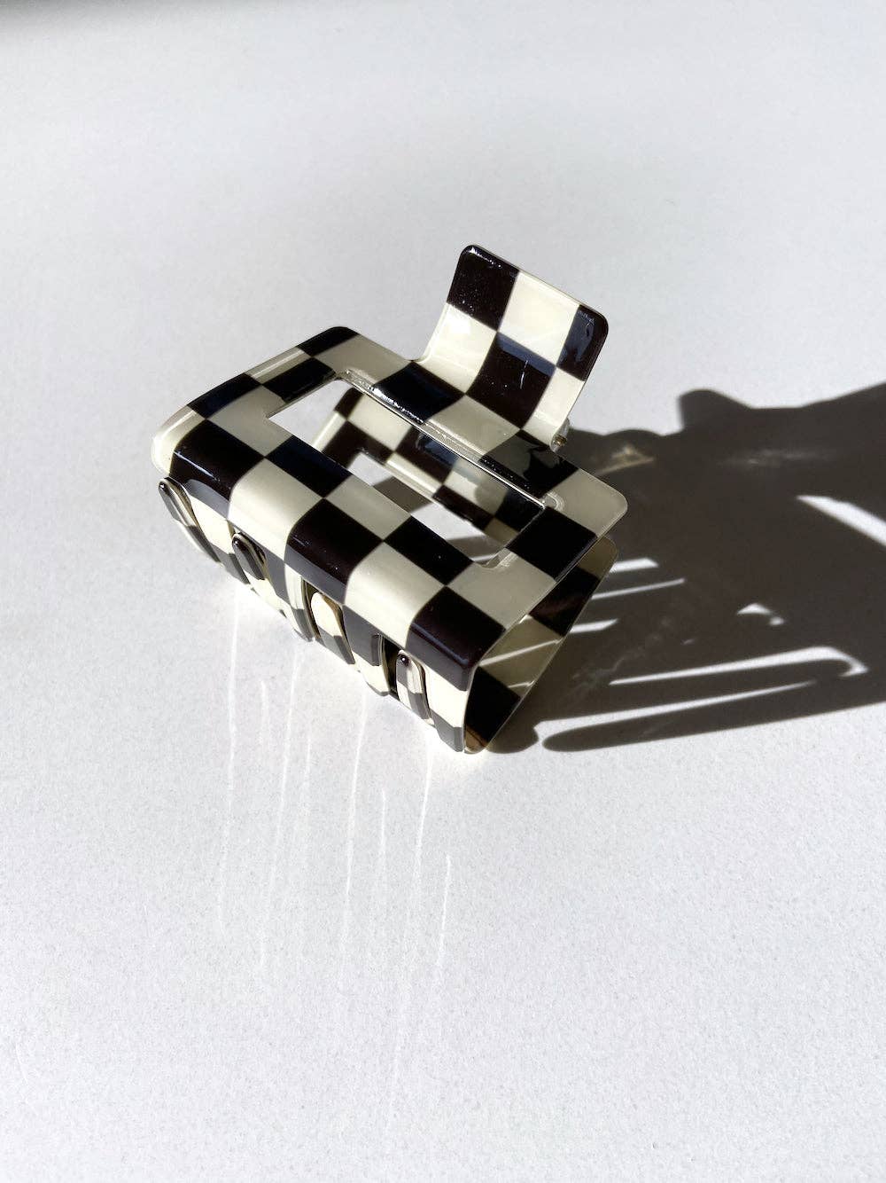 Checkered Chunky Claw Clip | Eco-Friendly: Orange