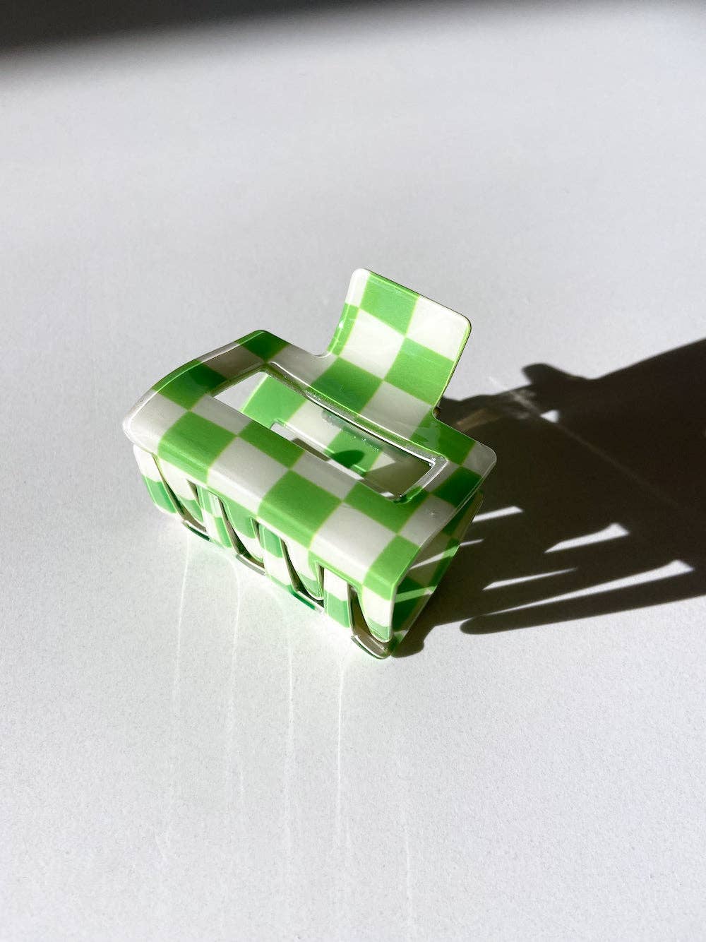 Checkered Chunky Claw Clip | Eco-Friendly: Orange