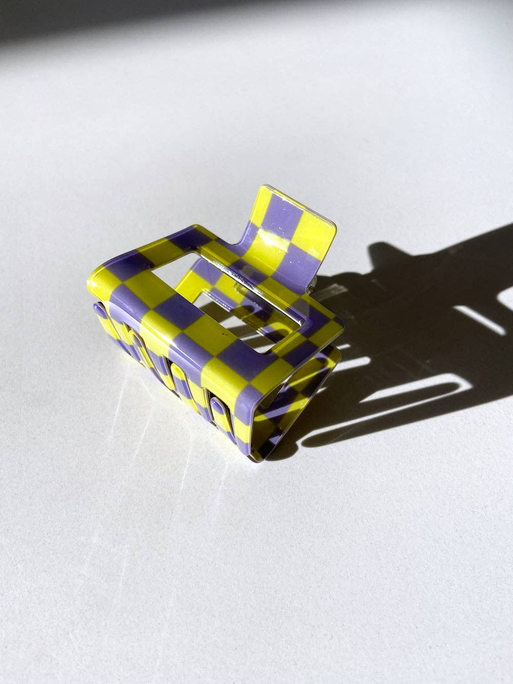 Checkered Chunky Claw Clip | Eco-Friendly: Orange