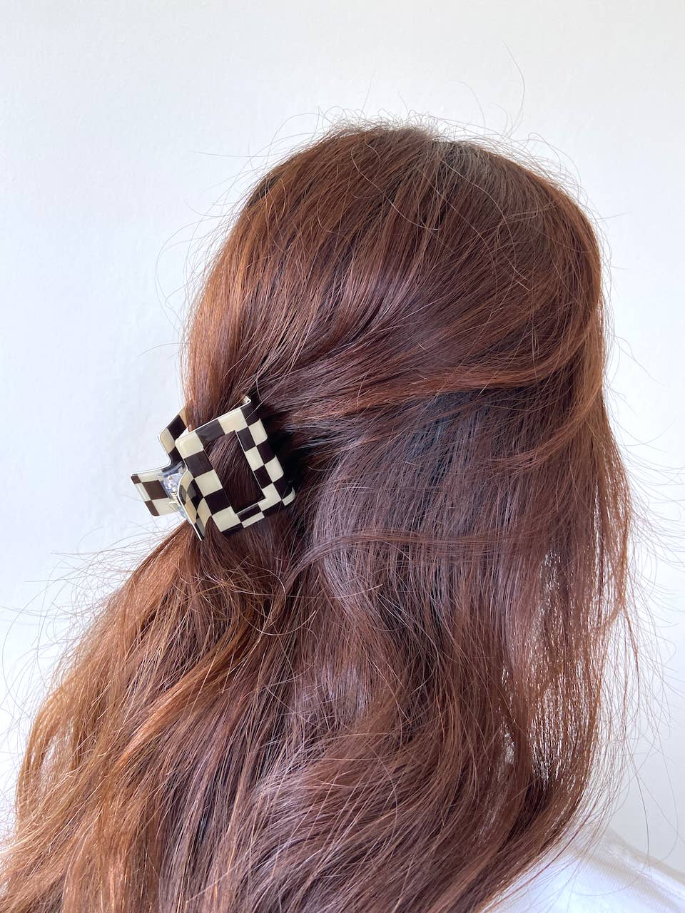 Checkered Chunky Claw Clip | Eco-Friendly: Orange