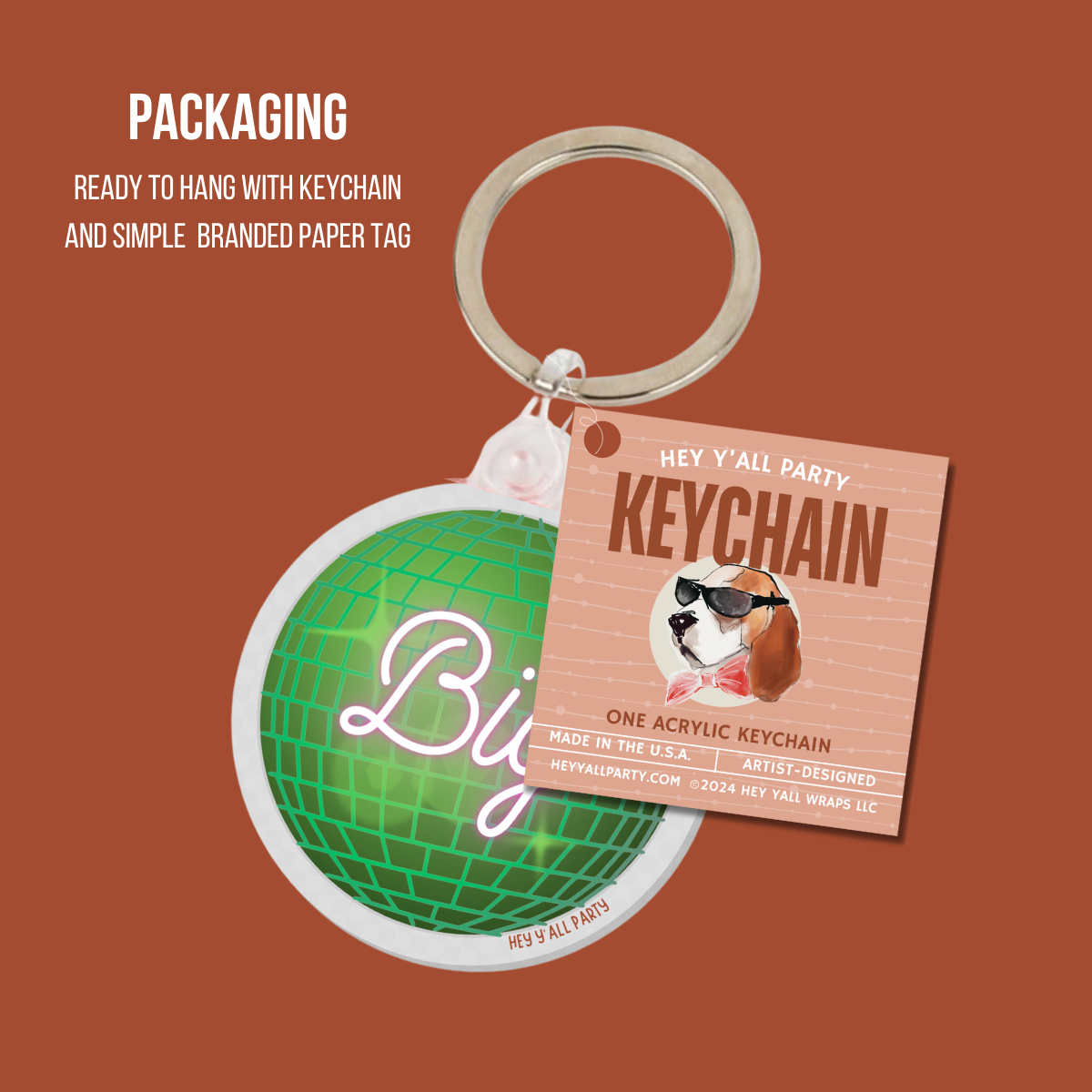 Orange Checkerboard Bow Tenn Acrylic Keychain keychains