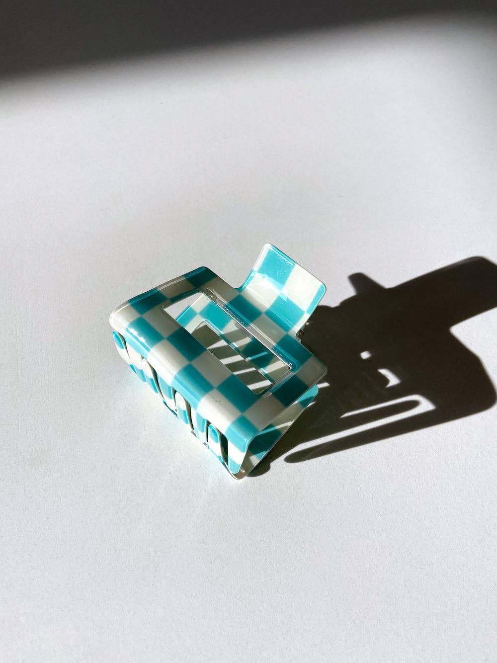 Checkered Chunky Claw Clip | Eco-Friendly: Orange