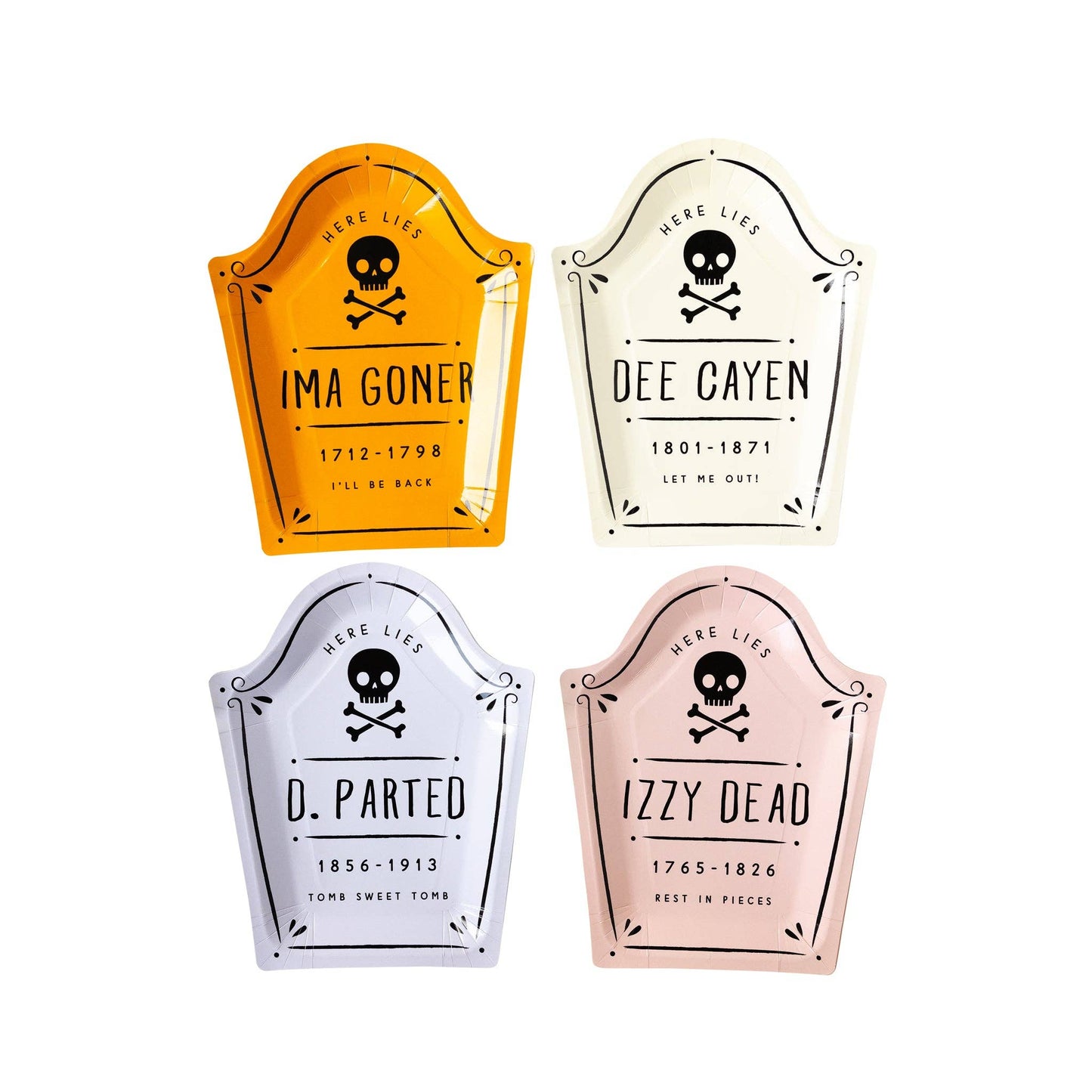 PUM1047 - Hey Pumpkin Tombstone Shaped Paper Plate Set