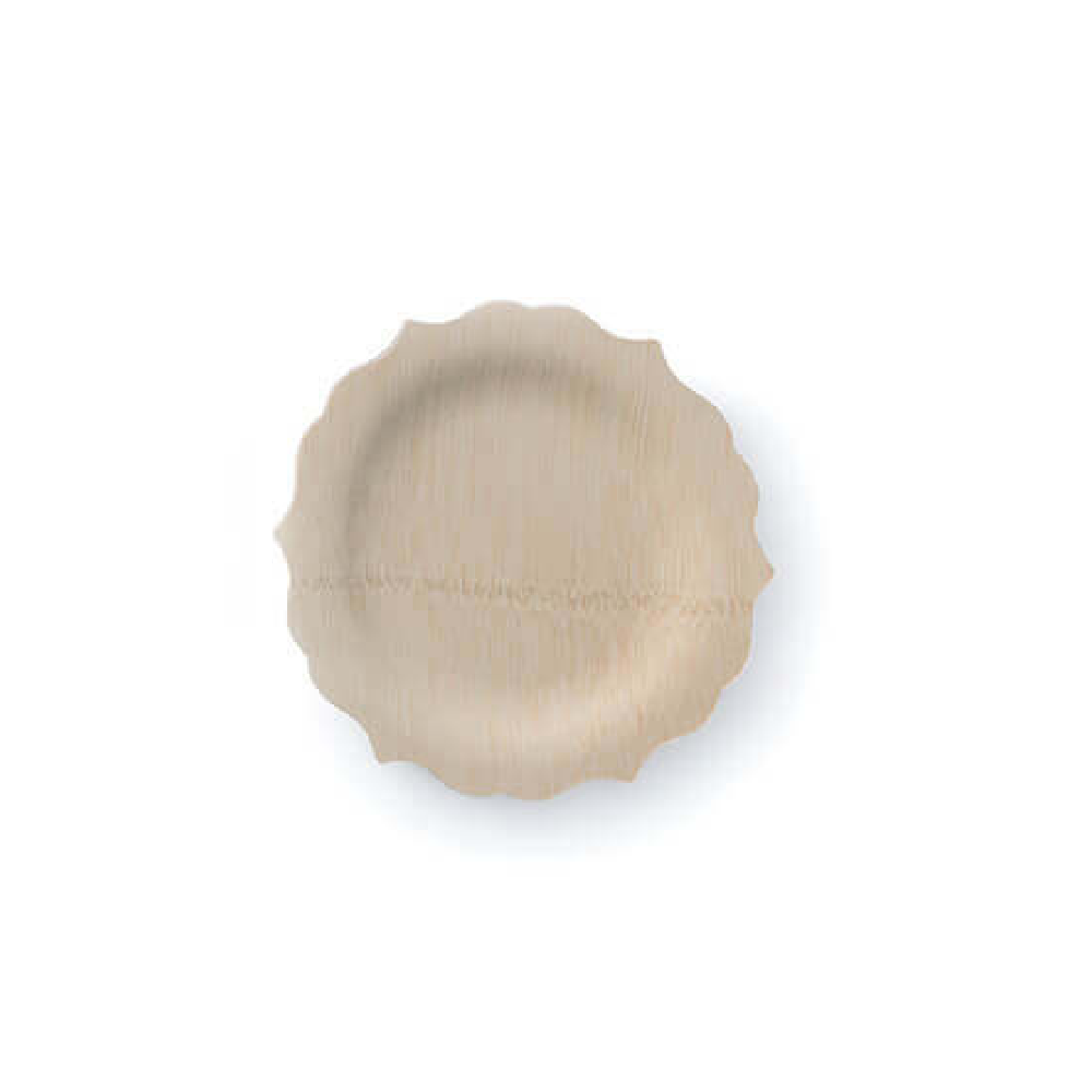 Disposable Bamboo Fancy Plates, Bulk Case of 100