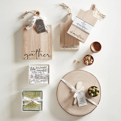 Ceramic Napkin Tray + Napkins - Charcuterie: Ceramic, Paper, Cotton Twill Ribbon