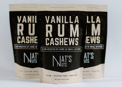 Vanilla Rum Cashews | 12-Count Gourmet Roasted Nuts