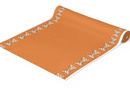 SAMPLE SALE Orange/White Bow Tie, White Edge Paper runner