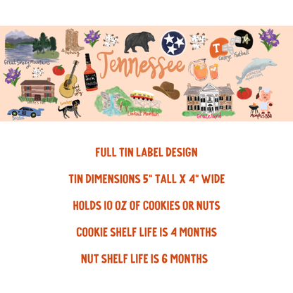 Tennessee State Gift Tin: Cheddar Cocktail Cookies