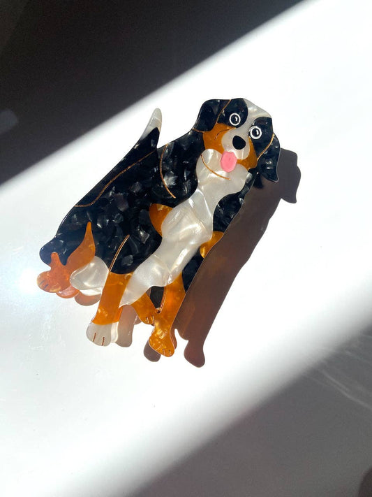 Hand-painted Bernese Mountain Dog Breed Claw Hair Clip | Eco