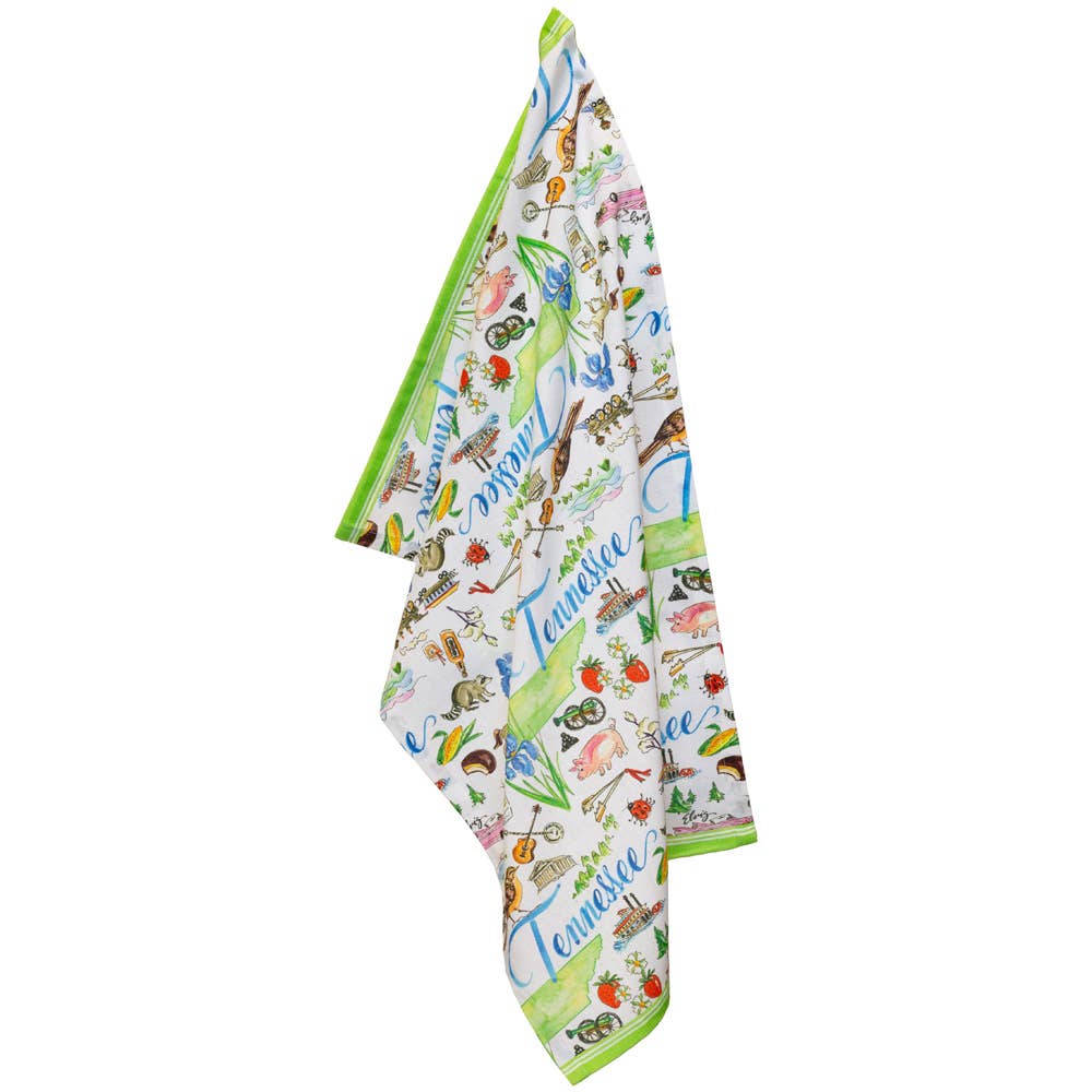 TN Tennessee State Collection 28" Cotton Tea Towels Set Of 2