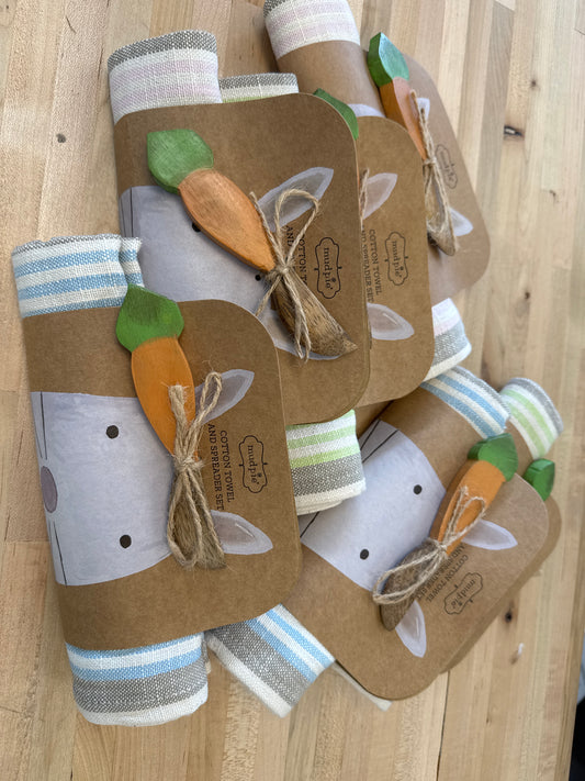 Easter bunny towels with spreader