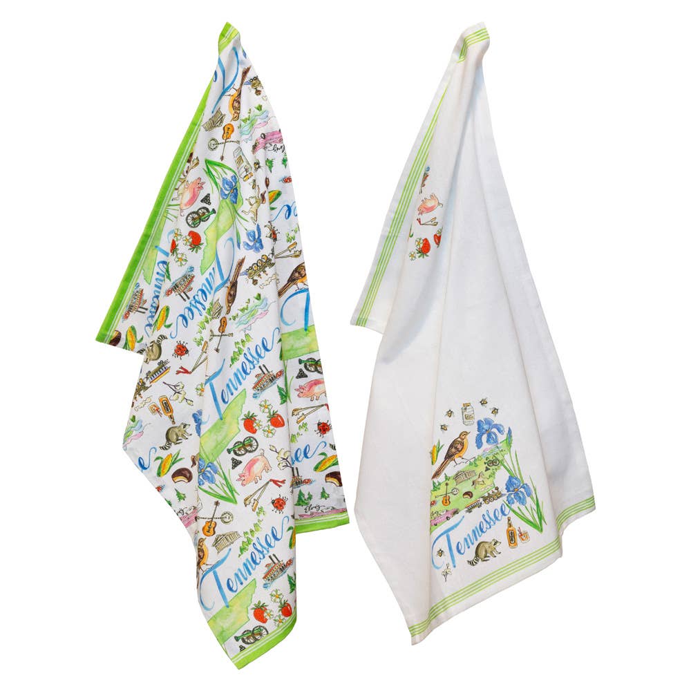 TN Tennessee State Collection 28" Cotton Tea Towels Set Of 2