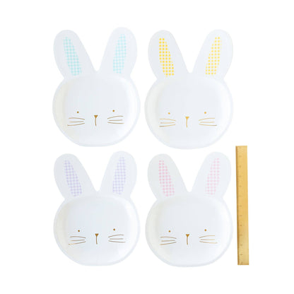 EAS944 - Gingham Bunny Shaped Plate Set