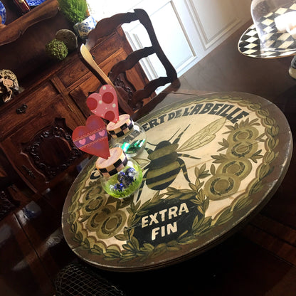 French Gold Bee Lazy Susan: 15" round