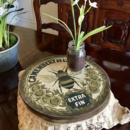 French Gold Bee Lazy Susan: 15" round