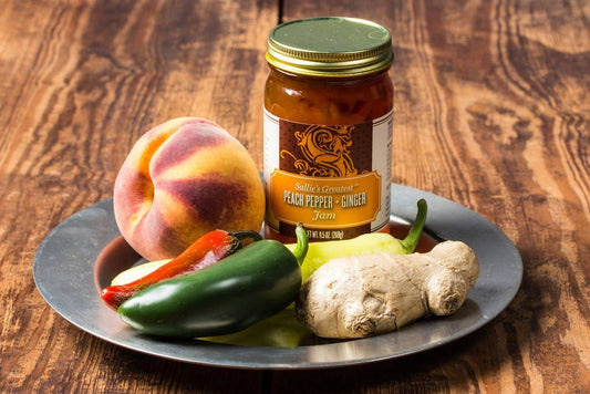 9.5 oz. Peach Pepper + Ginger Jam