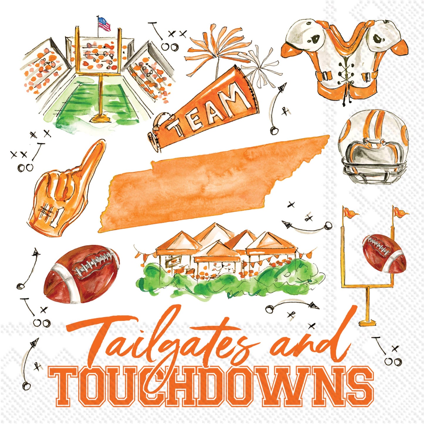Paper Cocktail Napkins 20 Ct Knoxville Pep Rally
