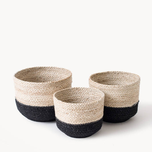 Handwoven Wicker Storage Basket l Naiya Bin-Set of 3