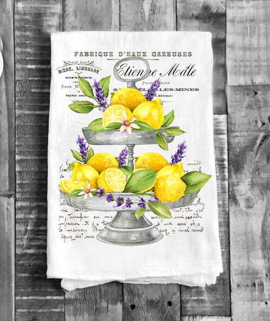 Lemons and Lavender 2 Tier Tray Kitchen Cotton Tea Towels