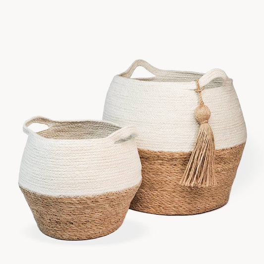 Handwoven Storage Basket l Agora Jar Basket-Set of 2