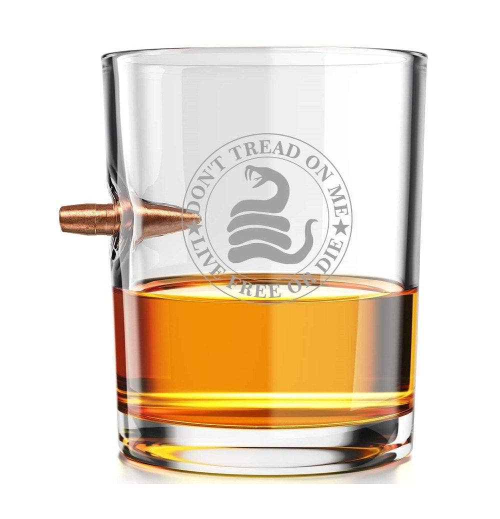 308 Real Bullet Whiskey Glass - Don't Tread On Me