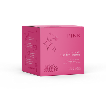 Pink Cotton Candy Glitter Bombs for Drinks