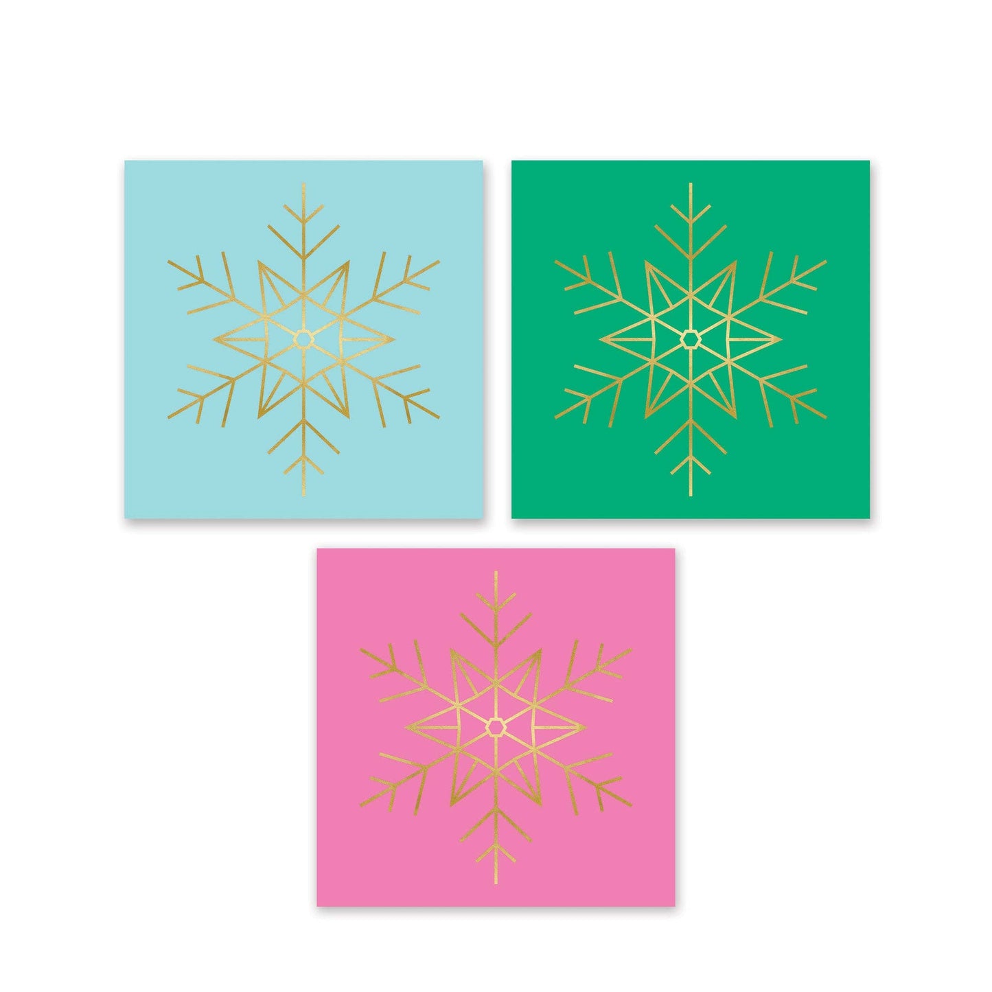 PLTS394U - Foiled Snowflake Paper Cocktail Napkin Set